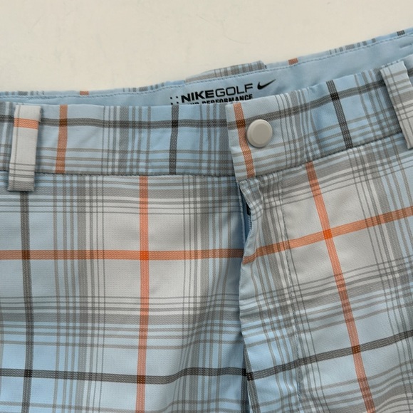 Nike Golf Performance Man's Shorts Dry Fit size 32 Medium Blue checkered - Picture 5 of 8